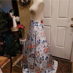 Formal Floral Long Skirt Pink Blue Flowers Wedding Bridesmaid Tutu Tulle 7 8